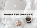 沙洋泰安网站建设说明（泰安网站开发）